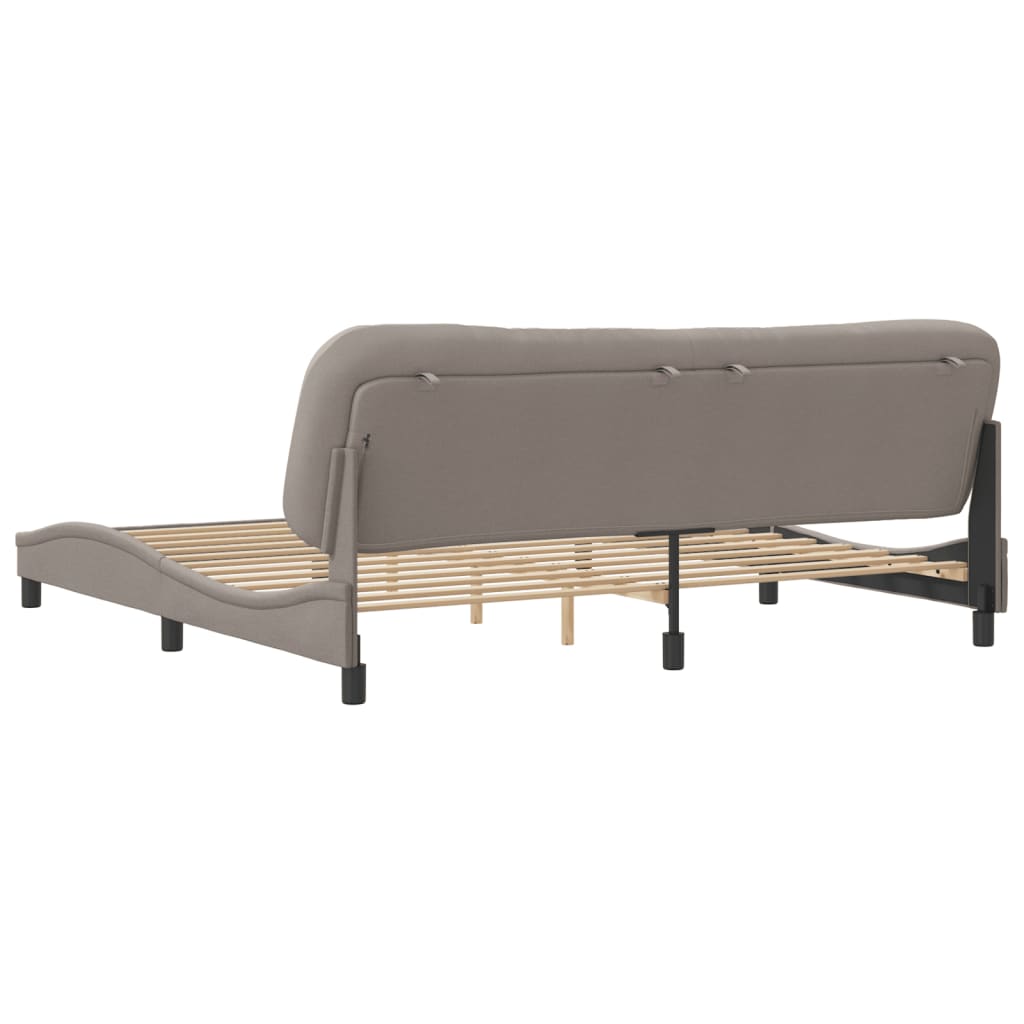 Bedframe zonder matras "Hvar" stof taupe 200x200 cm is nu te koop bij PeponiXL, paradijselijk wonen!