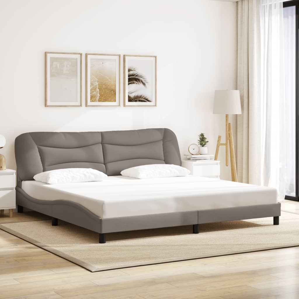 Bedframe zonder matras "Hvar" stof taupe 200x200 cm is nu te koop bij PeponiXL, paradijselijk wonen!