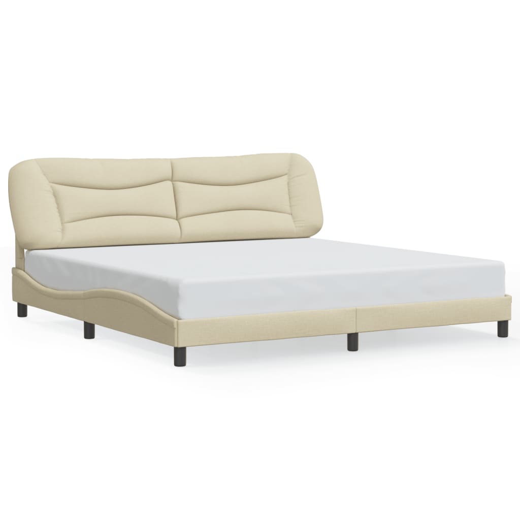 Bedframe zonder matras "Hvar" stof crèmekleurig 200x200 cm is nu te koop bij PeponiXL, paradijselijk wonen!