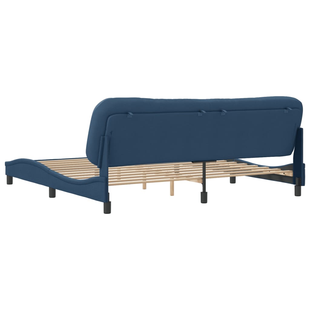 Bedframe zonder matras "Hvar" stof blauw 200x200 cm is nu te koop bij PeponiXL, paradijselijk wonen!