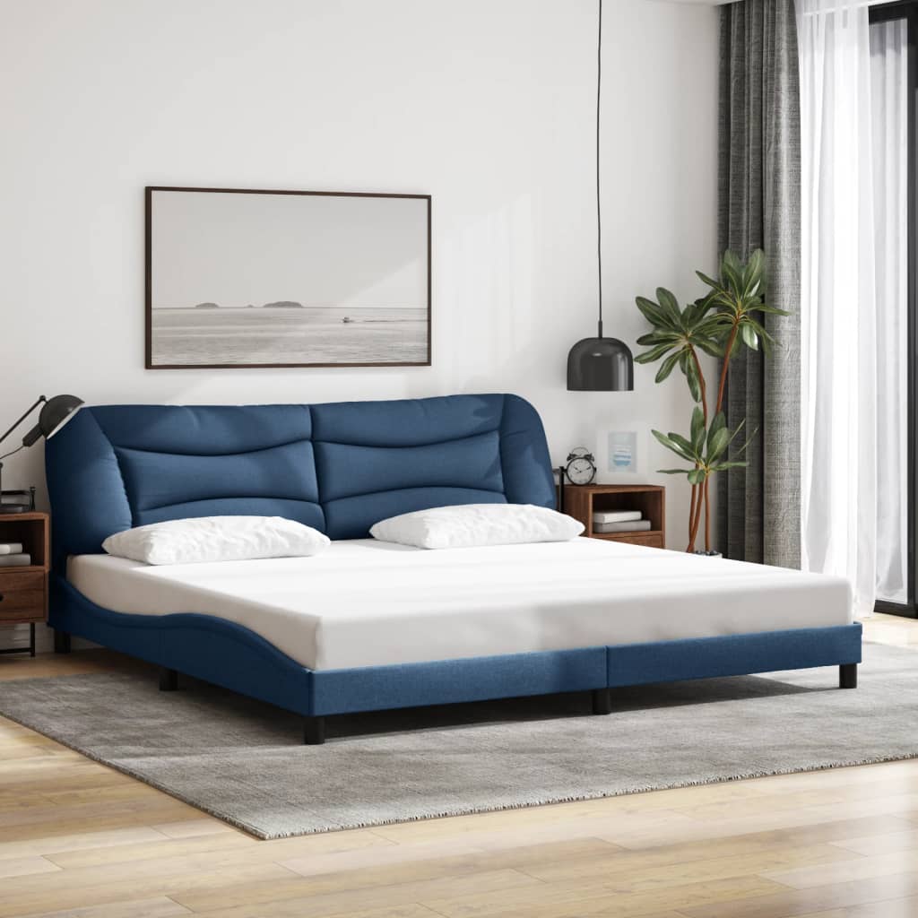 Bedframe zonder matras "Hvar" stof blauw 200x200 cm is nu te koop bij PeponiXL, paradijselijk wonen!