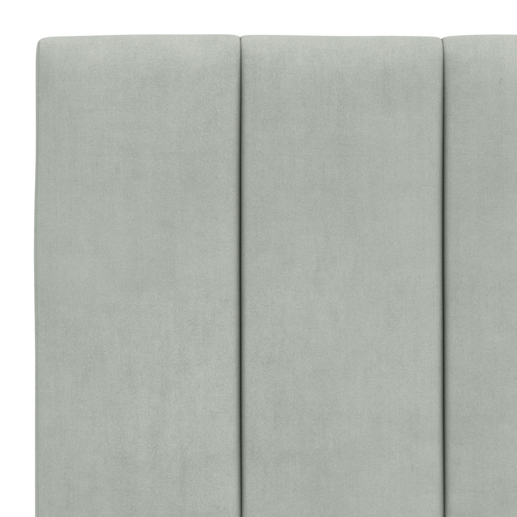 Bedframe zonder matras "Hanko" 80x200 cm fluweel lichtgrijs is nu te koop bij PeponiXL, paradijselijk wonen!
