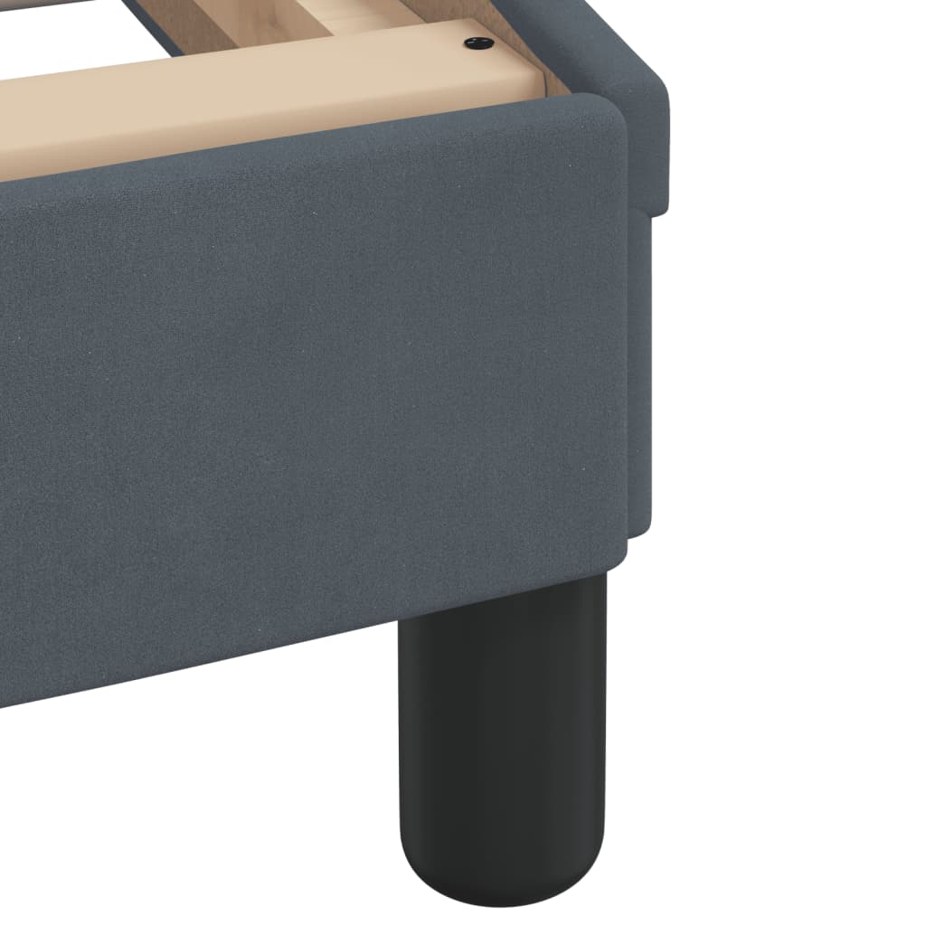 Bedframe zonder matras "Hanko" 90x190 cm fluweel donkergrijs is nu te koop bij PeponiXL, paradijselijk wonen!