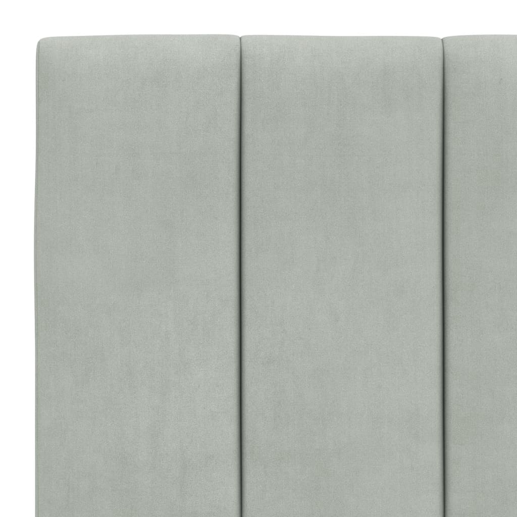 Bedframe zonder matras "Hanko" 90x200 cm fluweel lichtgrijs is nu te koop bij PeponiXL, paradijselijk wonen!