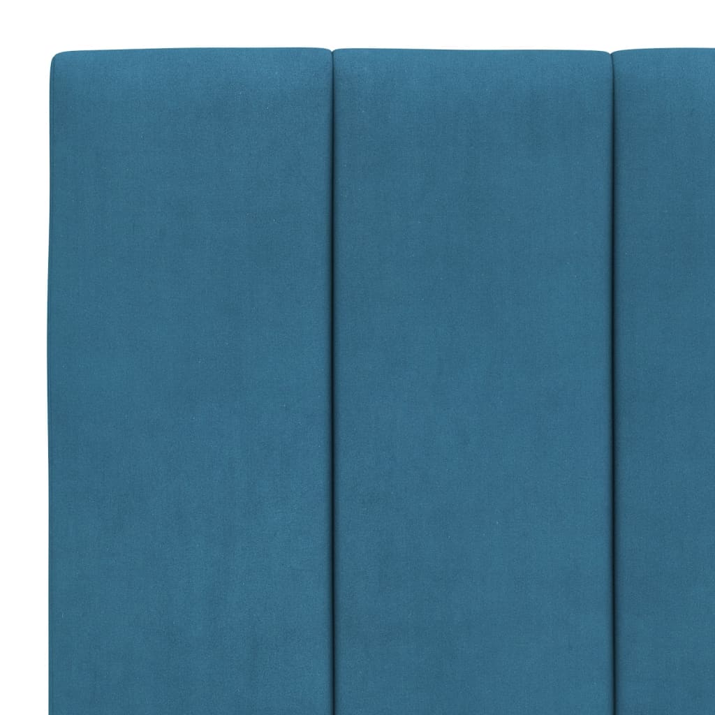 Bedframe zonder matras "Hanko" fluweel blauw 90x200 cm is nu te koop bij PeponiXL, paradijselijk wonen!