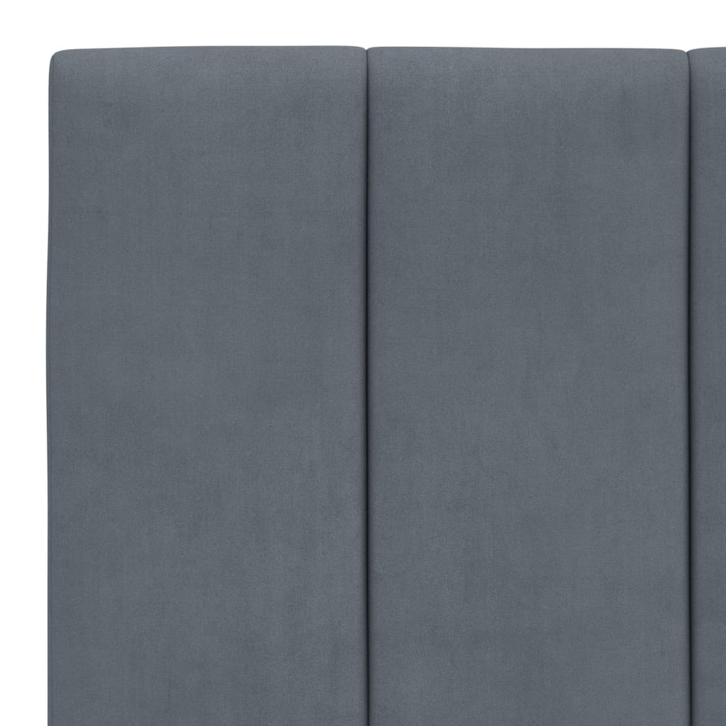 Bedframe zonder matras "Hanko" 100x200 cm fluweel donkergrijs is nu te koop bij PeponiXL, paradijselijk wonen!