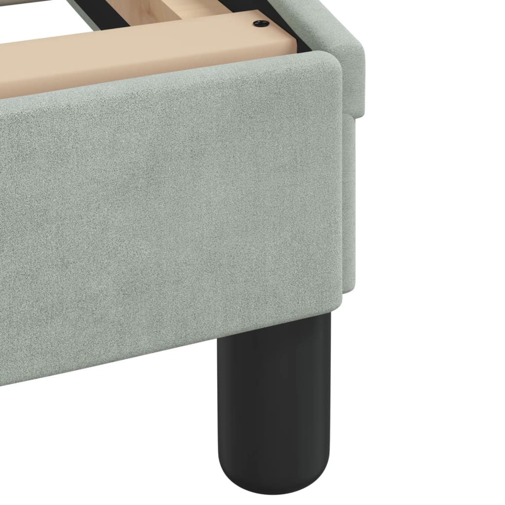 Bedframe zonder matras "Hanko" 120x200 cm fluweel lichtgrijs is nu te koop bij PeponiXL, paradijselijk wonen!