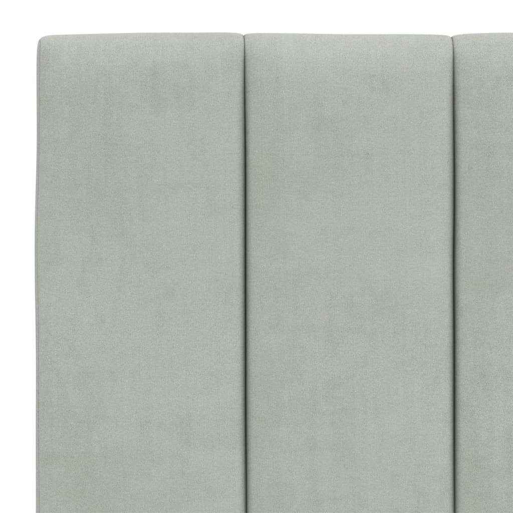 Bedframe zonder matras "Hanko" 120x200 cm fluweel lichtgrijs is nu te koop bij PeponiXL, paradijselijk wonen!