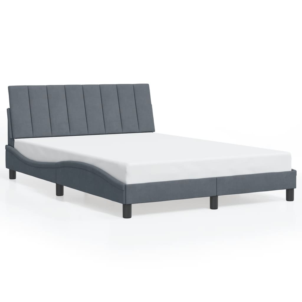 Bedframe zonder matras "Hanko" 120x200 cm fluweel donkergrijs is nu te koop bij PeponiXL, paradijselijk wonen!