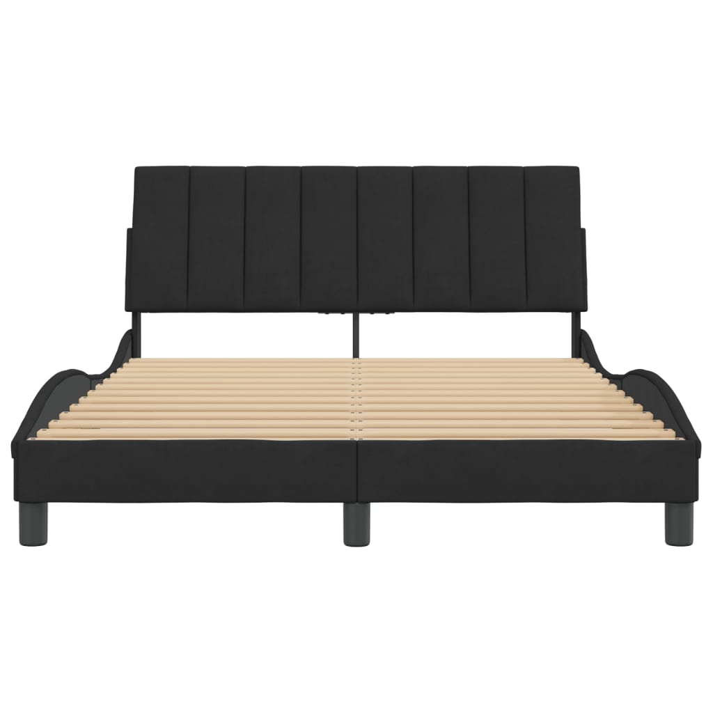 Bedframe zonder matras "Hanko" 120x200 cm fluweel zwart is nu te koop bij PeponiXL, paradijselijk wonen!