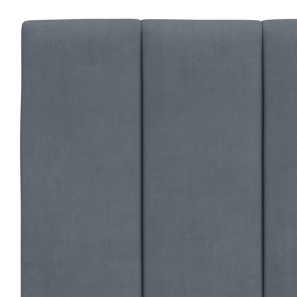 Bedframe zonder matras "Hanko" 140x200 cm fluweel donkergrijs is nu te koop bij PeponiXL, paradijselijk wonen!