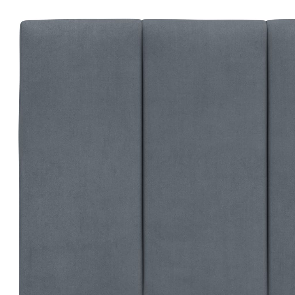Bedframe zonder matras "Hanko" 160x200 cm fluweel donkergrijs is nu te koop bij PeponiXL, paradijselijk wonen!