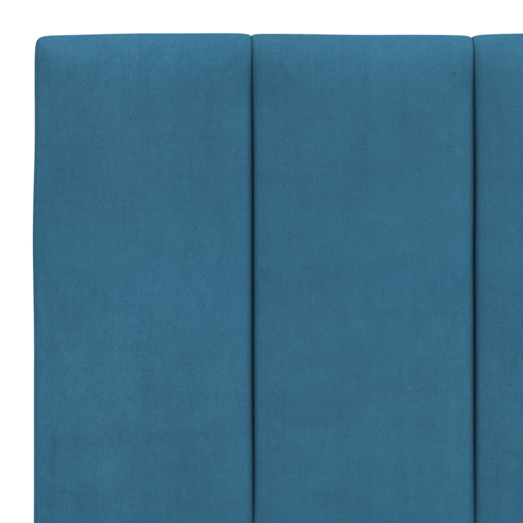 Bedframe zonder matras "Hanko" fluweel blauw 160x200 cm is nu te koop bij PeponiXL, paradijselijk wonen!