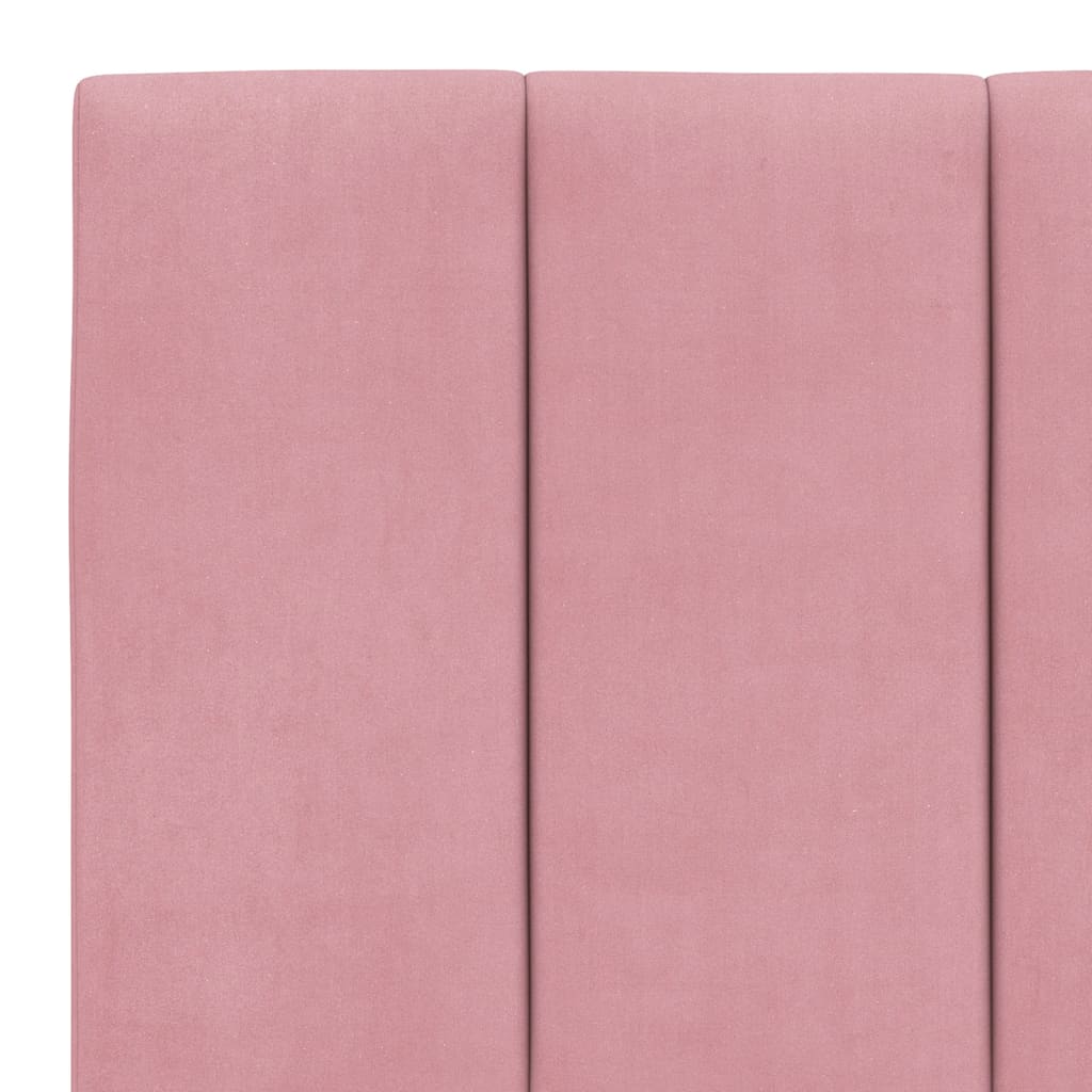 Bedframe zonder matras "Hanko" fluweel roze 160x200 cm is nu te koop bij PeponiXL, paradijselijk wonen!