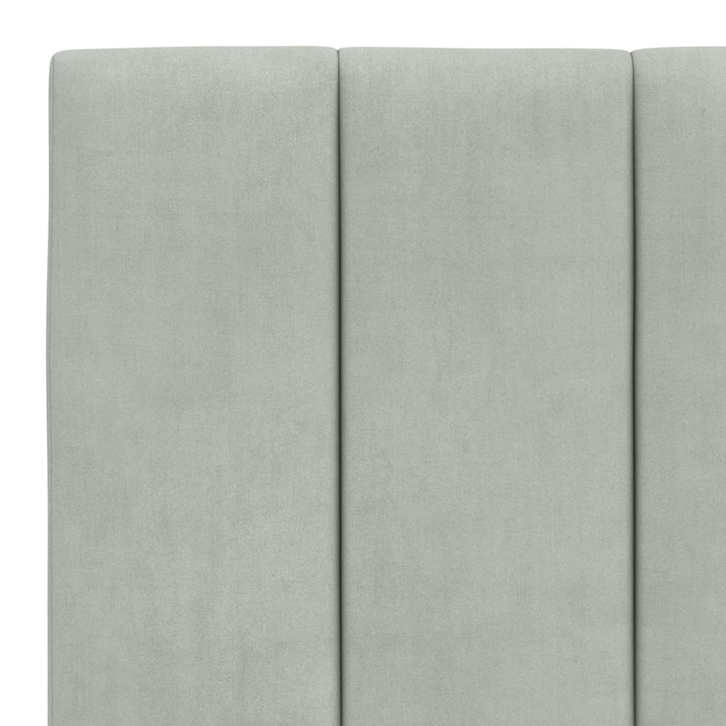 Bedframe zonder matras "Hanko" 180x200 cm fluweel lichtgrijs is nu te koop bij PeponiXL, paradijselijk wonen!