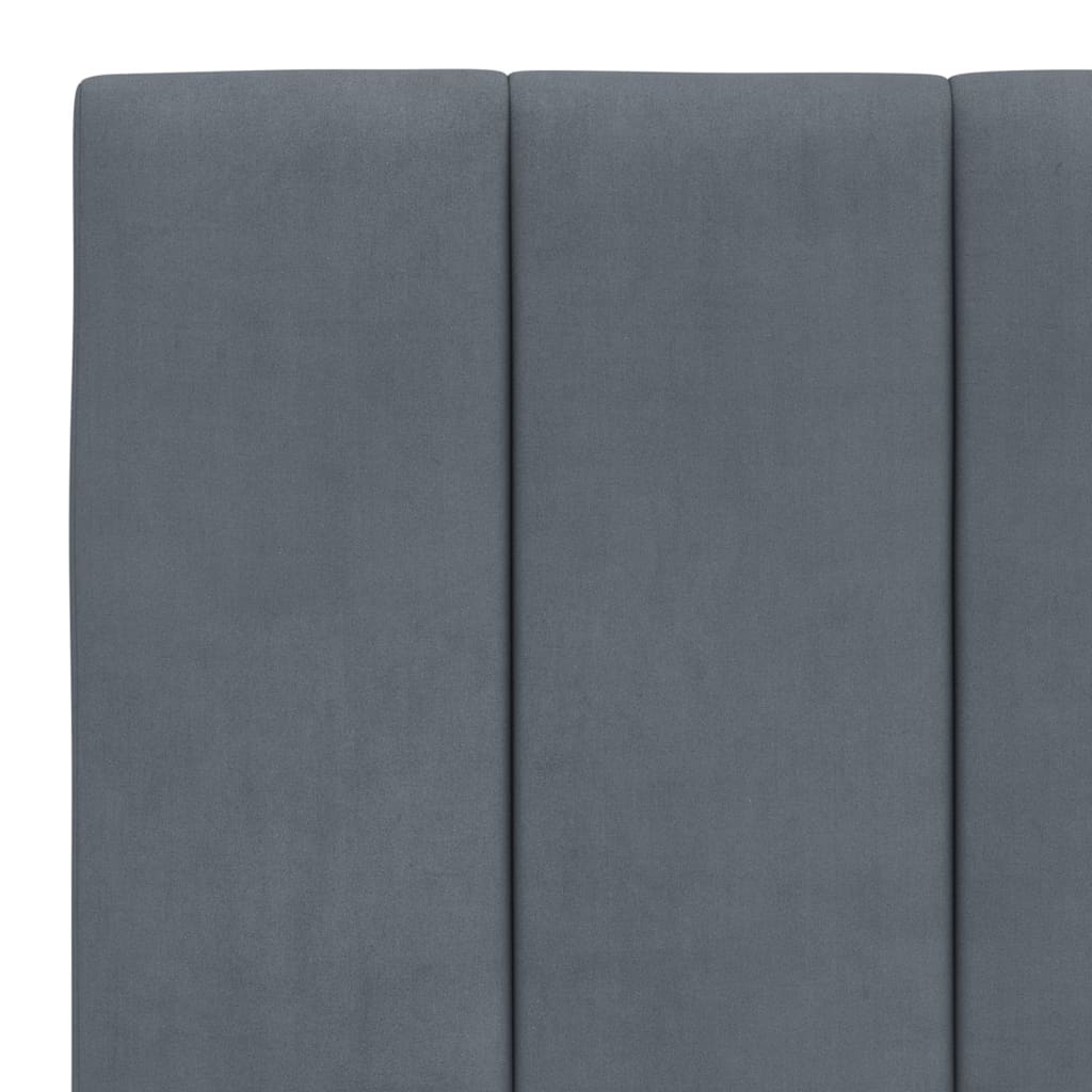 Bedframe zonder matras "Hanko" 180x200 cm fluweel donkergrijs is nu te koop bij PeponiXL, paradijselijk wonen!