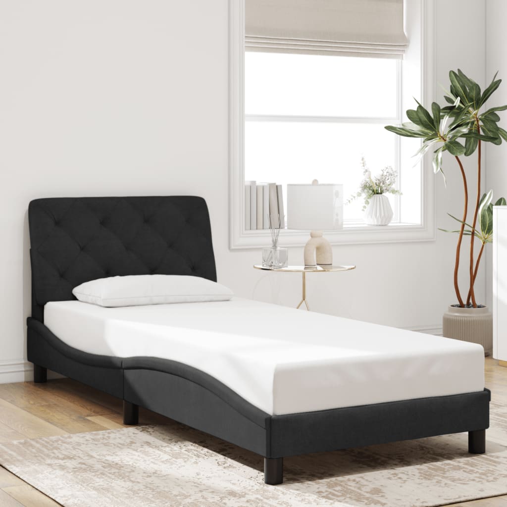 Bedframe zonder matras fluweel zwart 80x200 cm is nu te koop bij PeponiXL, paradijselijk wonen!