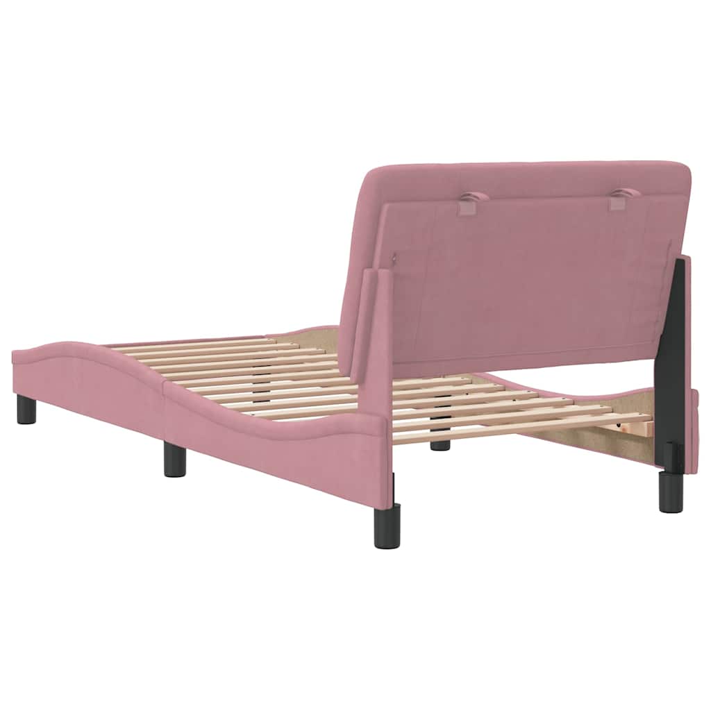 Bedframe zonder matras fluweel roze 90x190 cm is nu te koop bij PeponiXL, paradijselijk wonen!