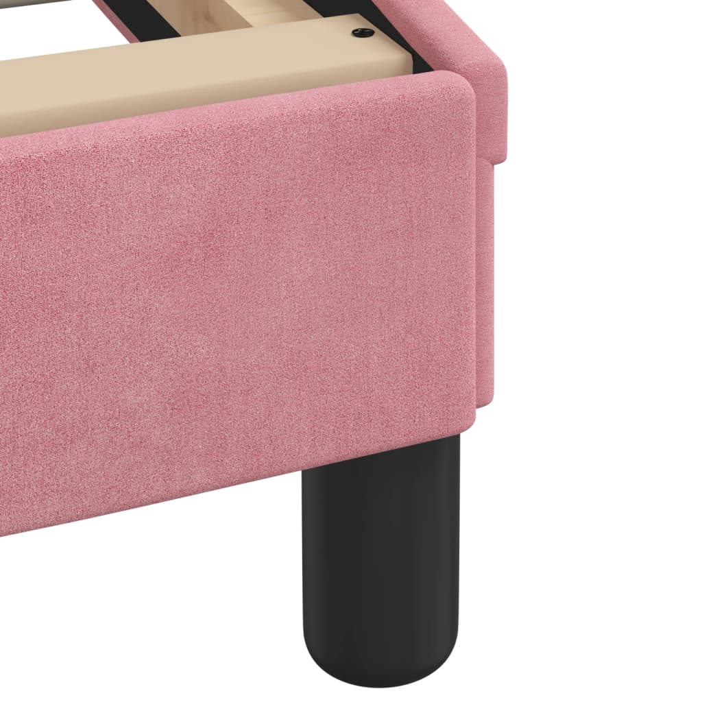 Bedframe zonder matras fluweel roze 90x190 cm is nu te koop bij PeponiXL, paradijselijk wonen!