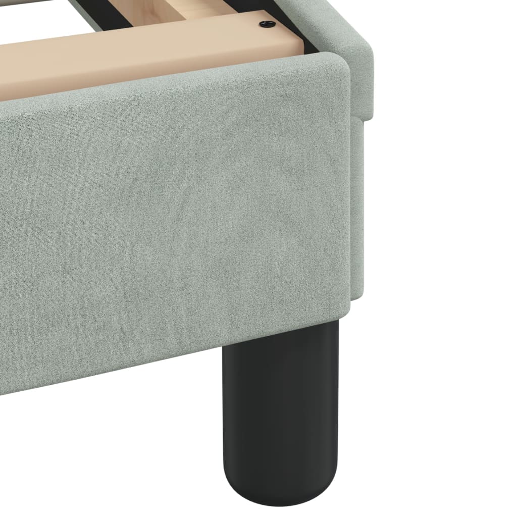 Bedframe zonder matras 90x200 cm fluweel lichtgrijs is nu te koop bij PeponiXL, paradijselijk wonen!