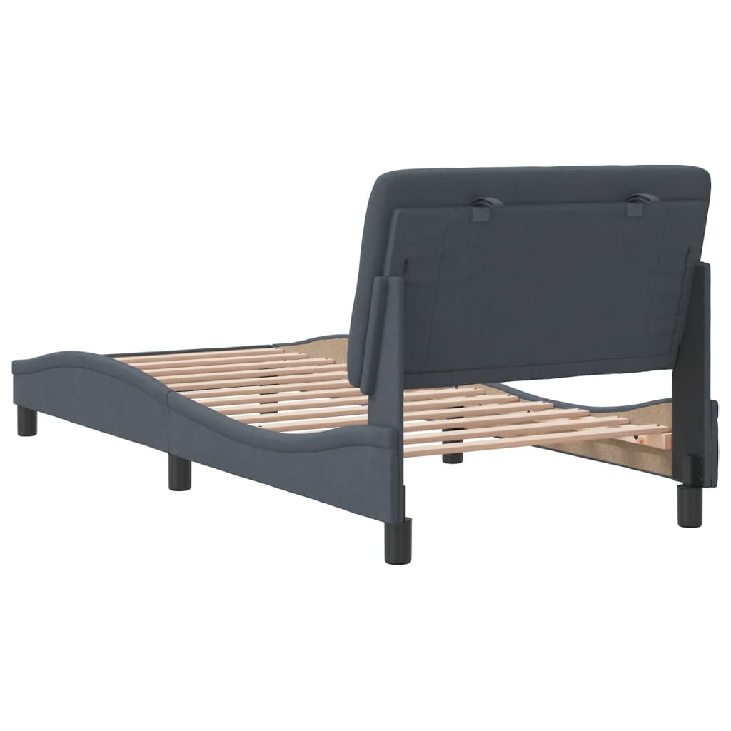 Bedframe zonder matras 90x200 cm fluweel donkergrijs is nu te koop bij PeponiXL, paradijselijk wonen!