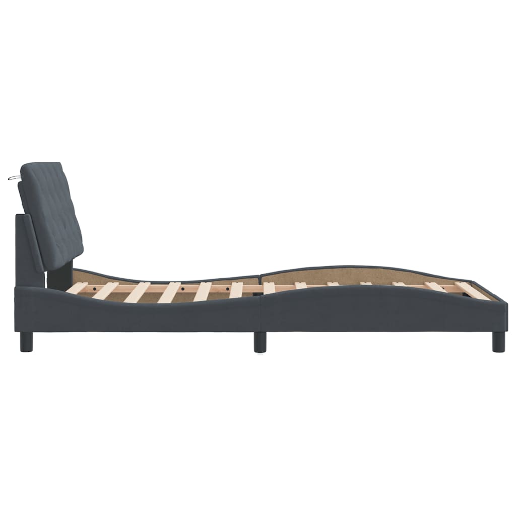 Bedframe zonder matras 100x200 cm fluweel donkergrijs is nu te koop bij PeponiXL, paradijselijk wonen!