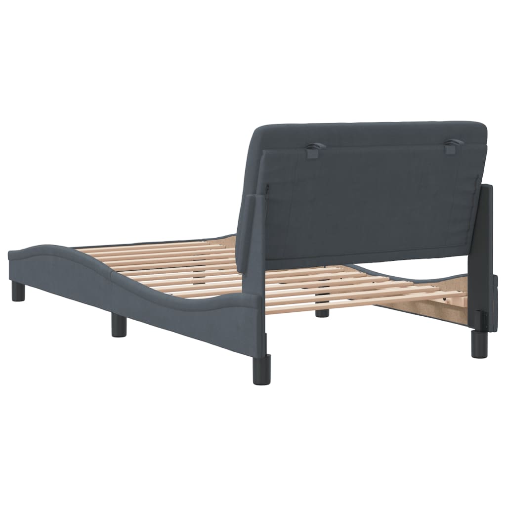 Bedframe zonder matras 100x200 cm fluweel donkergrijs is nu te koop bij PeponiXL, paradijselijk wonen!
