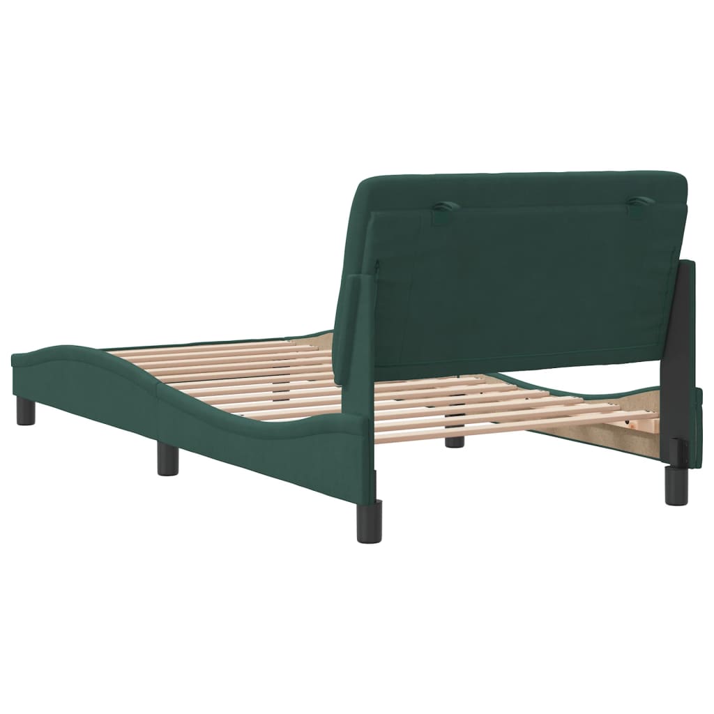 Bedframe zonder matras 100x200 cm fluweel donkergroen is nu te koop bij PeponiXL, paradijselijk wonen!