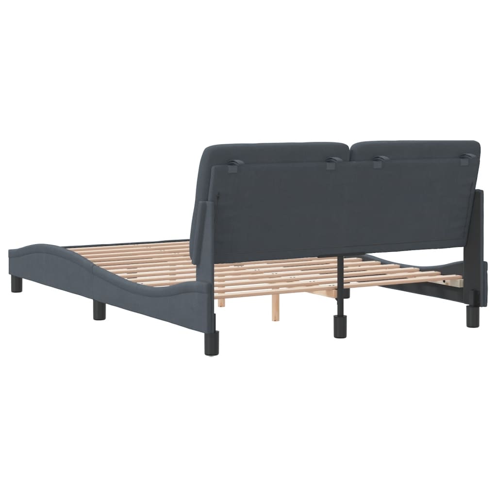 Bedframe zonder matras 120x200 cm fluweel donkergrijs is nu te koop bij PeponiXL, paradijselijk wonen!