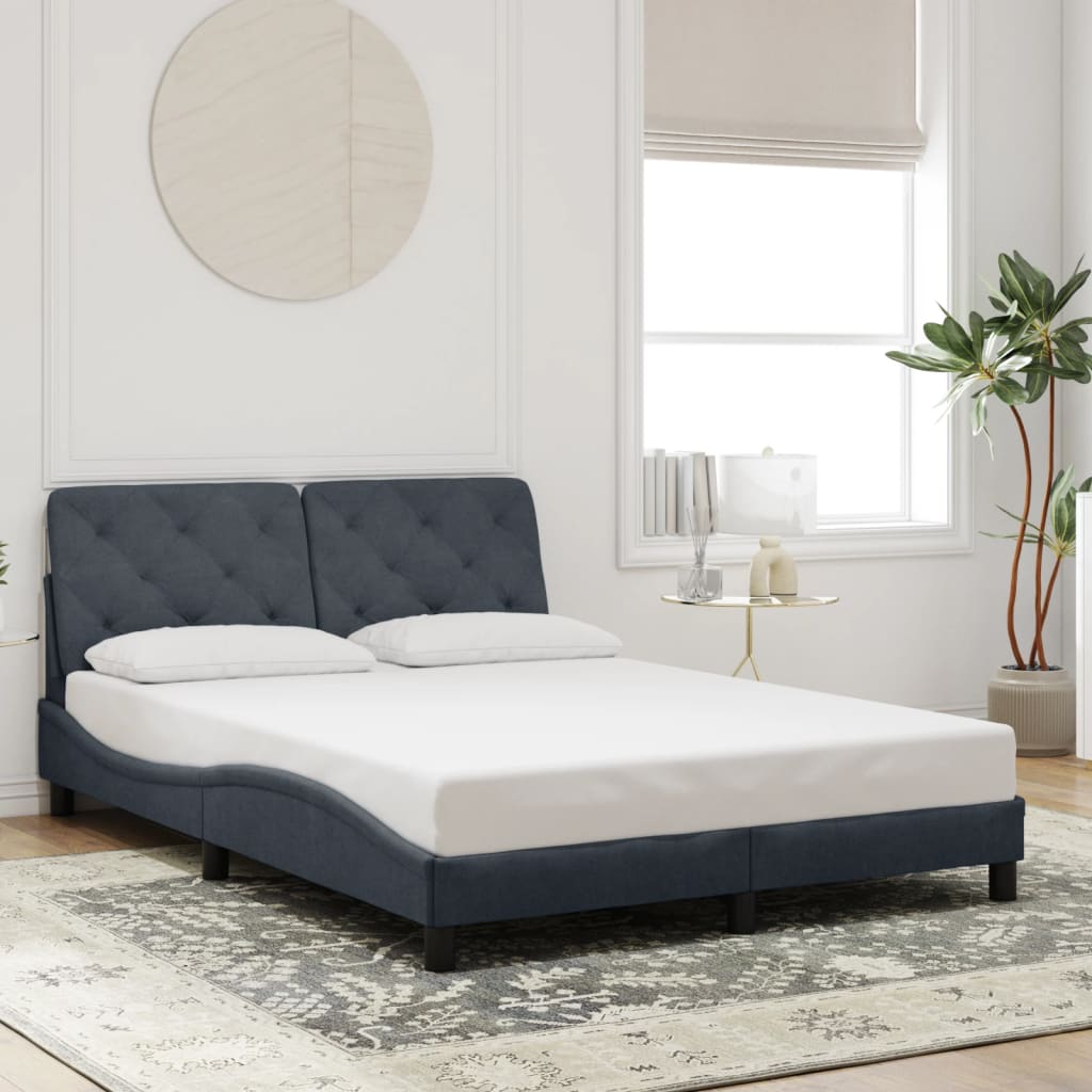 Bedframe zonder matras 120x200 cm fluweel donkergrijs is nu te koop bij PeponiXL, paradijselijk wonen!