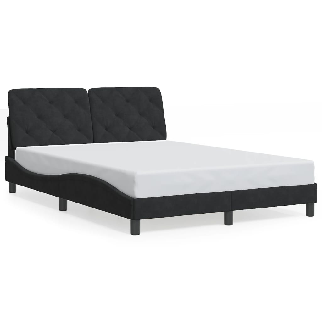 Bedframe zonder matras 120x200 cm fluweel zwart is nu te koop bij PeponiXL, paradijselijk wonen!