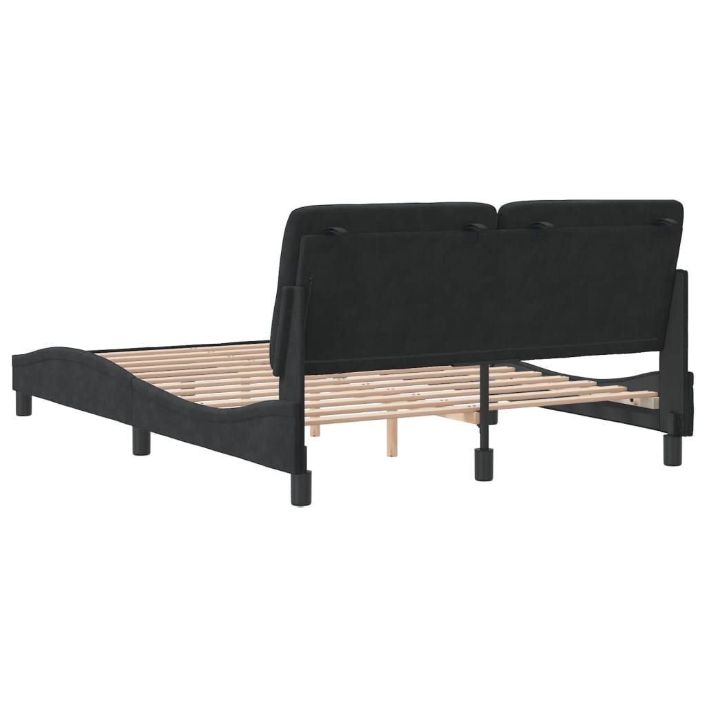 Bedframe zonder matras 120x200 cm fluweel zwart is nu te koop bij PeponiXL, paradijselijk wonen!