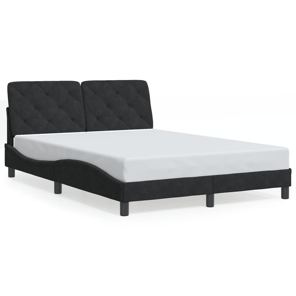Bedframe zonder matras 120x200 cm fluweel zwart is nu te koop bij PeponiXL, paradijselijk wonen!
