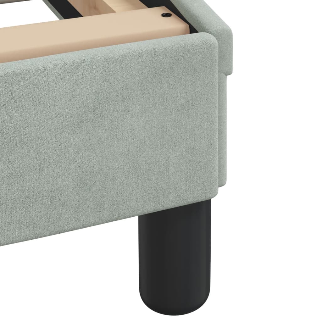 Bedframe zonder matras 140x200 cm fluweel lichtgrijs is nu te koop bij PeponiXL, paradijselijk wonen!