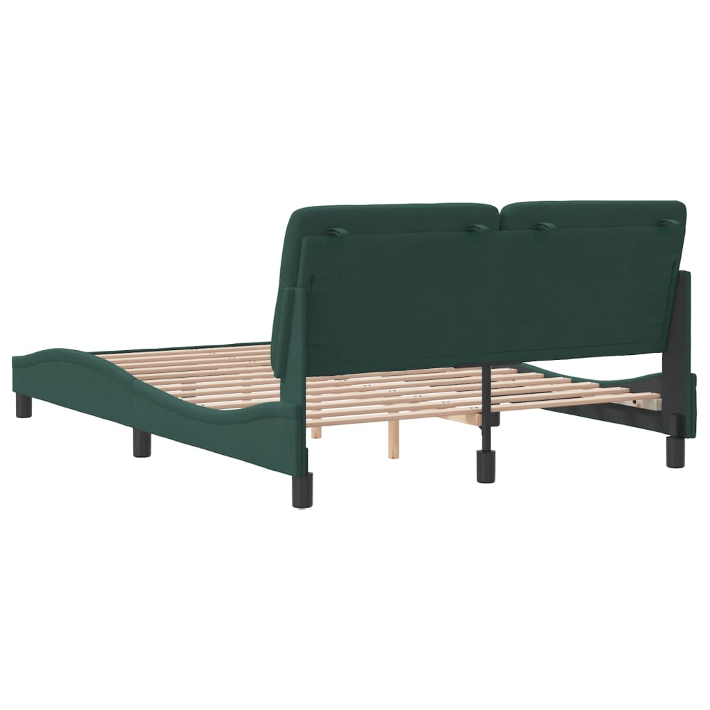 Bedframe zonder matras 140x200 cm fluweel donkergroen is nu te koop bij PeponiXL, paradijselijk wonen!