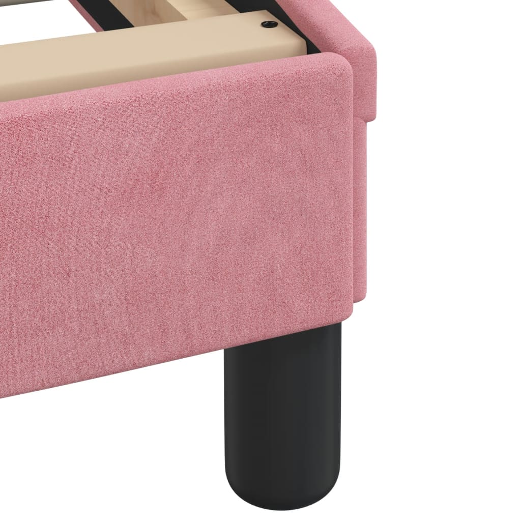 Bedframe zonder matras fluweel roze 140x200 cm is nu te koop bij PeponiXL, paradijselijk wonen!
