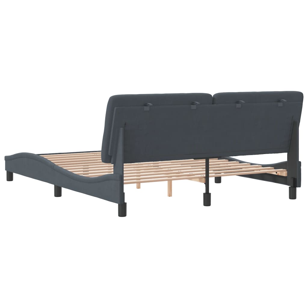 Bedframe zonder matras 160x200 cm fluweel donkergrijs is nu te koop bij PeponiXL, paradijselijk wonen!