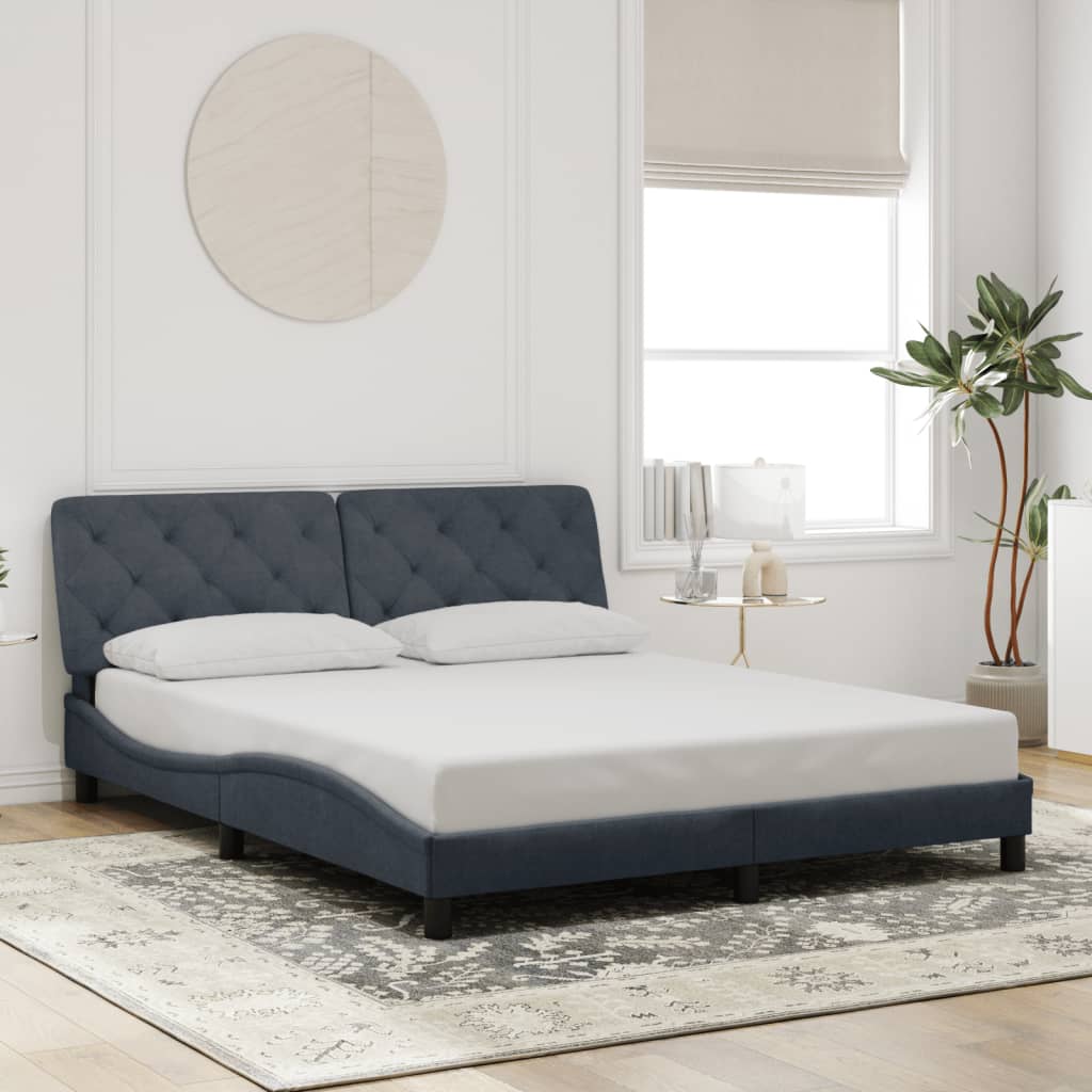 Bedframe zonder matras 160x200 cm fluweel donkergrijs is nu te koop bij PeponiXL, paradijselijk wonen!
