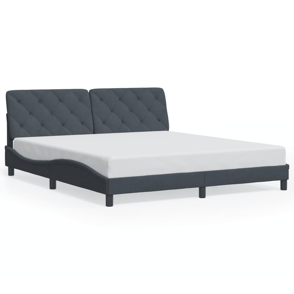 Bedframe zonder matras 180x200 cm fluweel donkergrijs is nu te koop bij PeponiXL, paradijselijk wonen!
