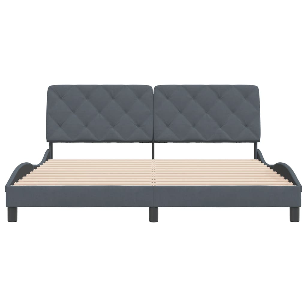 Bedframe zonder matras 180x200 cm fluweel donkergrijs is nu te koop bij PeponiXL, paradijselijk wonen!