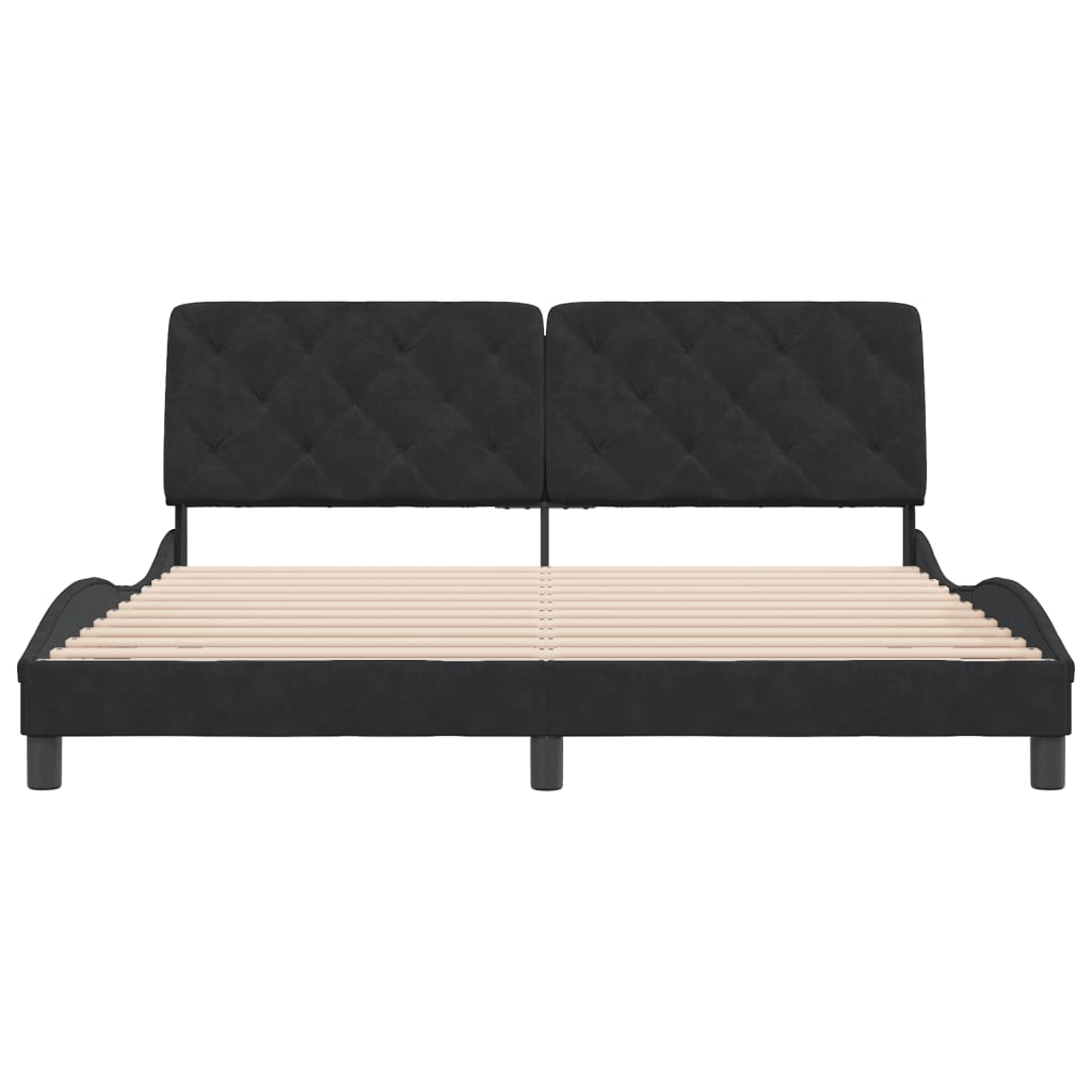 Bedframe zonder matras 180x200 cm fluweel zwart is nu te koop bij PeponiXL, paradijselijk wonen!