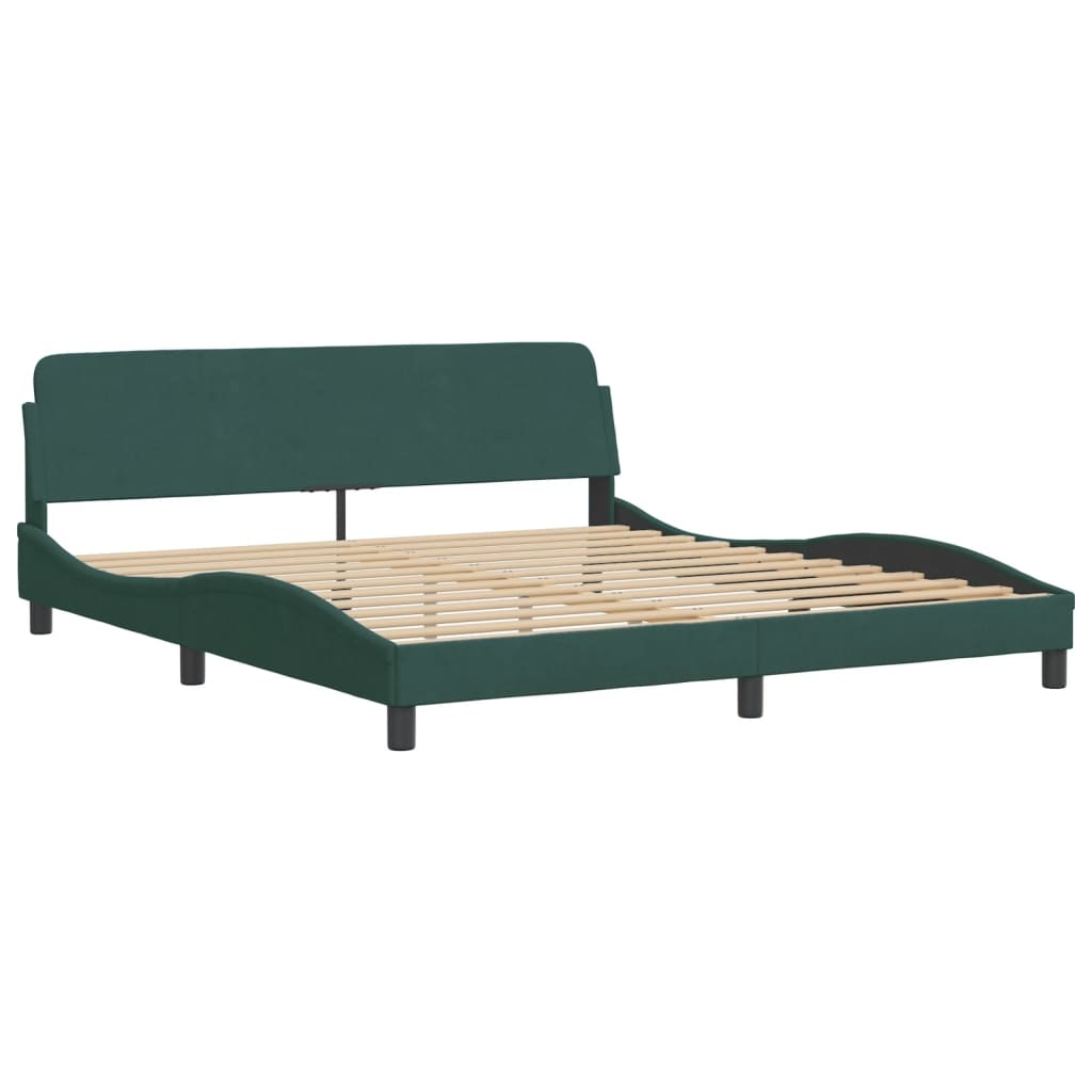 Bedframe zonder matras 180x200 cm fluweel donkergroen is nu te koop bij PeponiXL, paradijselijk wonen!