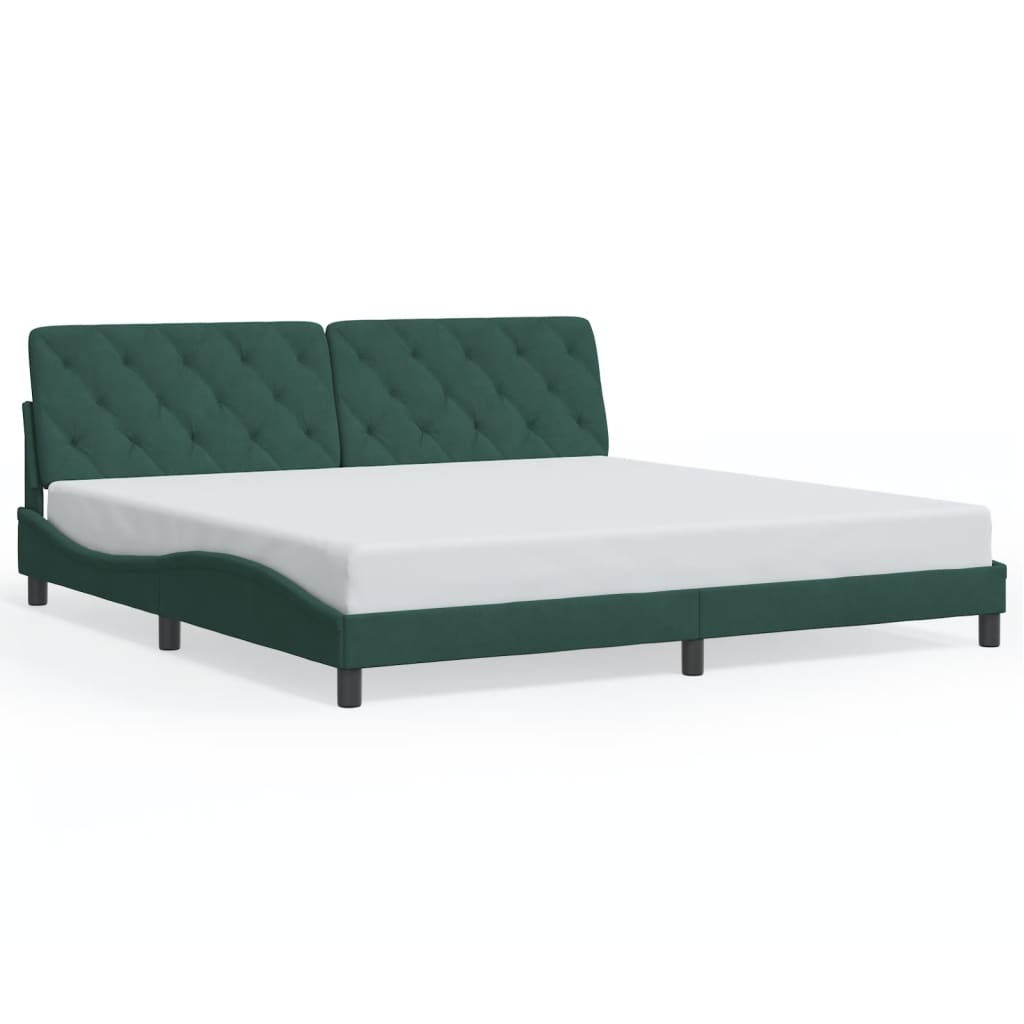 Bedframe zonder matras 200x200 cm fluweel donkergroen is nu te koop bij PeponiXL, paradijselijk wonen!