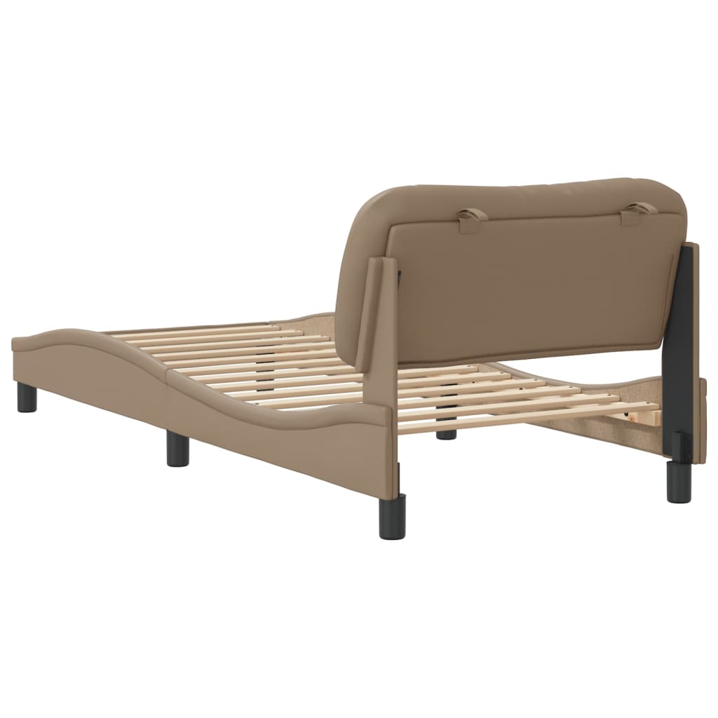 Bedframe zonder matras "Hvar" kunstleer cappucinnokleurig 80x200 cm is nu te koop bij PeponiXL, paradijselijk wonen!