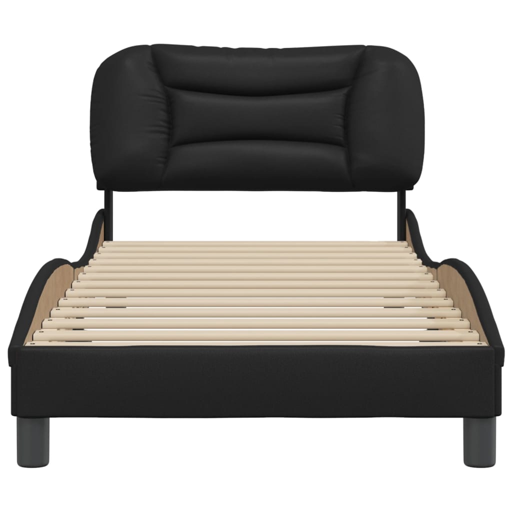 Bedframe zonder matras "Hvar" kunstleer zwart 90x190 cm is nu te koop bij PeponiXL, paradijselijk wonen!