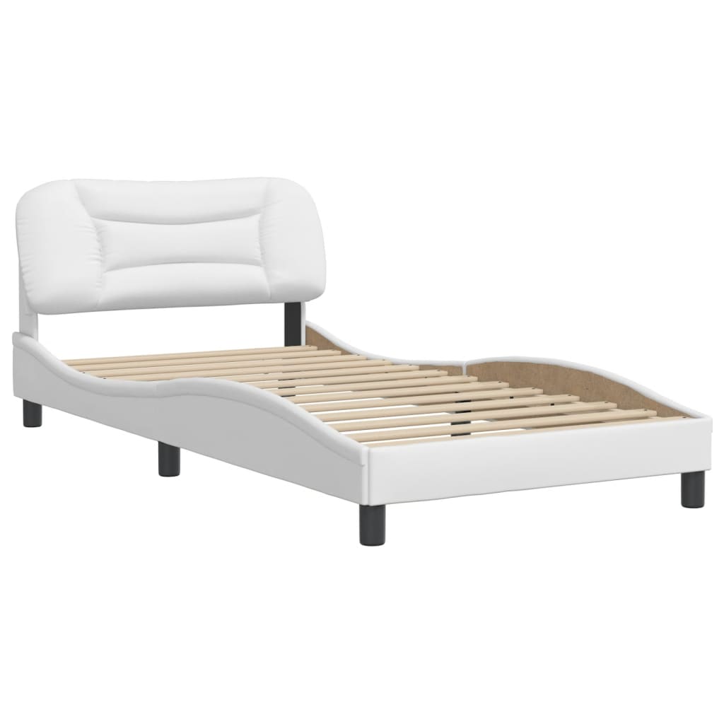 Bedframe zonder matras "Hvar" kunstleer wit 100x200 cm is nu te koop bij PeponiXL, paradijselijk wonen!