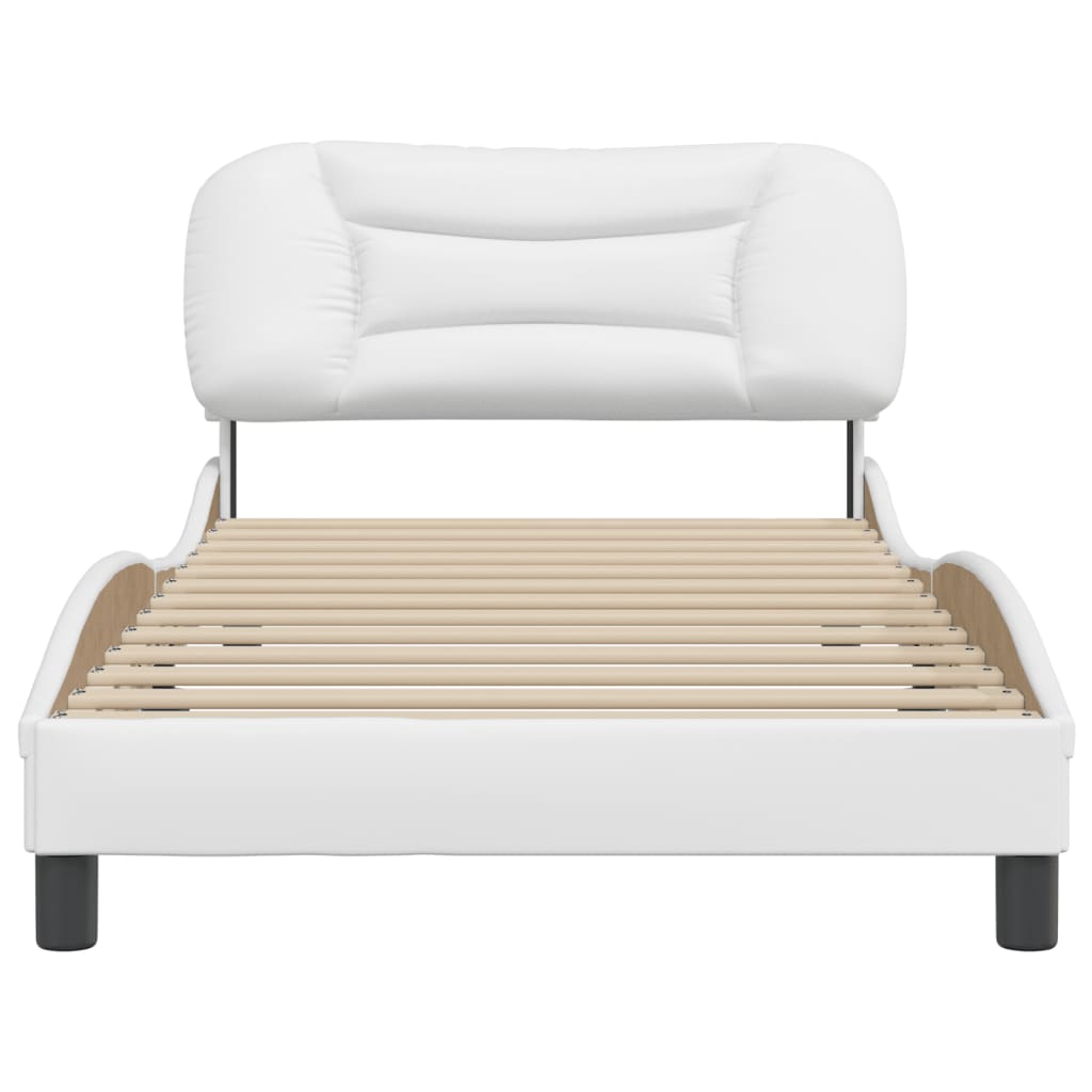 Bedframe zonder matras "Hvar" kunstleer wit 100x200 cm is nu te koop bij PeponiXL, paradijselijk wonen!