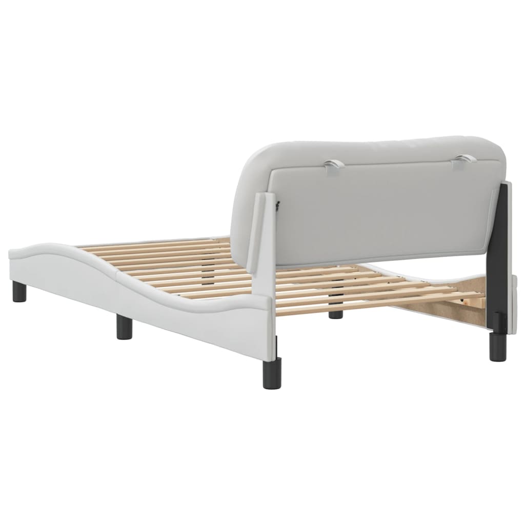 Bedframe zonder matras "Hvar" kunstleer wit 100x200 cm is nu te koop bij PeponiXL, paradijselijk wonen!