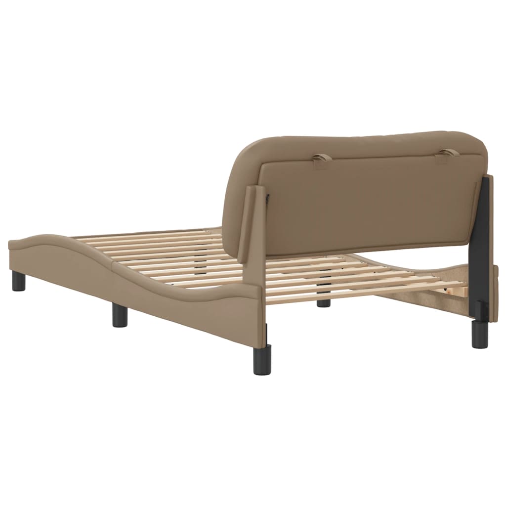 Bedframe zonder matras "Hvar" kunstleer cappuccinokleurig 100x200 cm is nu te koop bij PeponiXL, paradijselijk wonen!