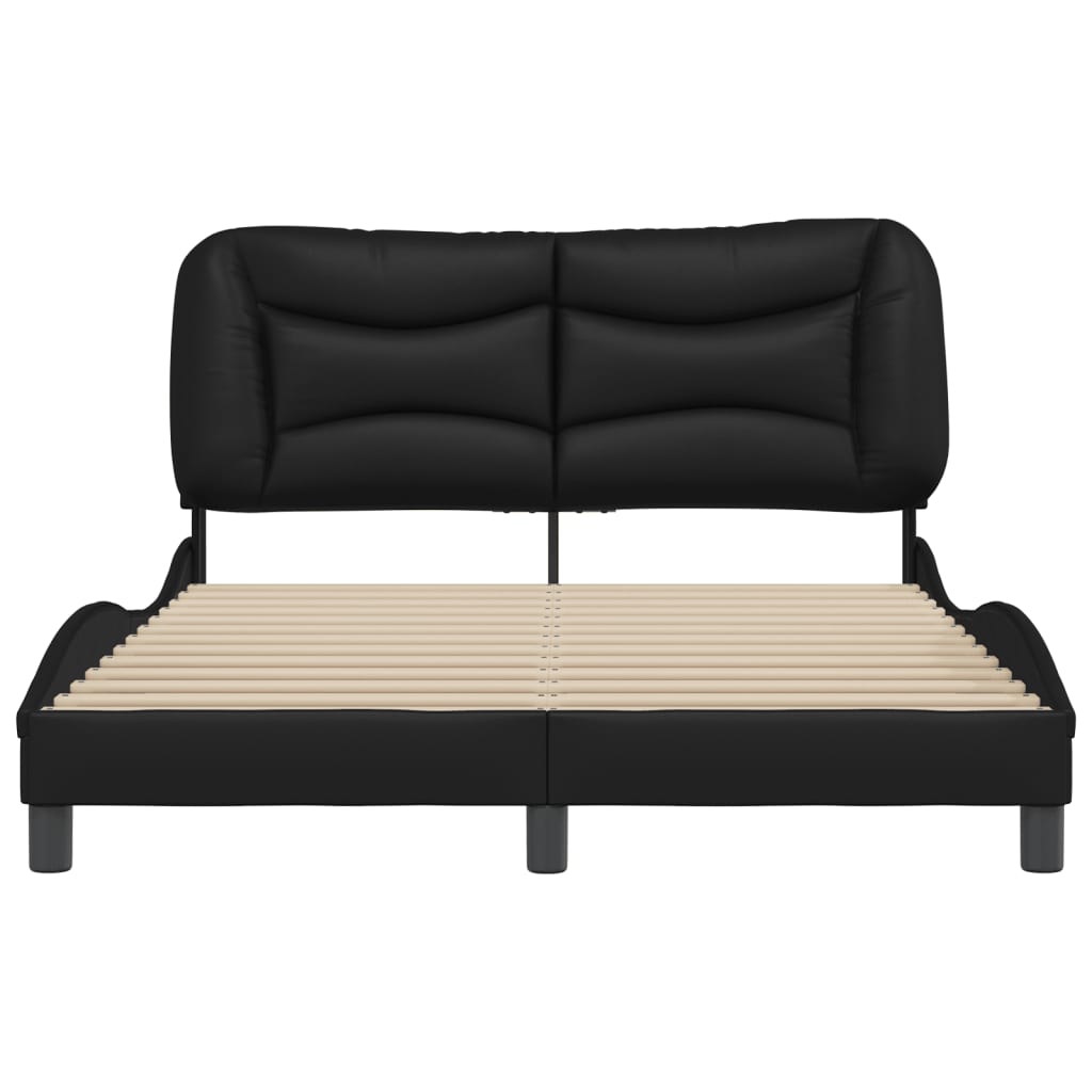 Bedframe zonder matras "Hvar" kunstleer zwart 120x200 cm is nu te koop bij PeponiXL, paradijselijk wonen!